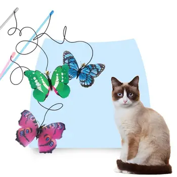 

Beautiful Simulation Cute Cat Catcher Teaser Wand with Wing Bell Pet Interactive Toy Funny Cat Stick Entertainment Supplies