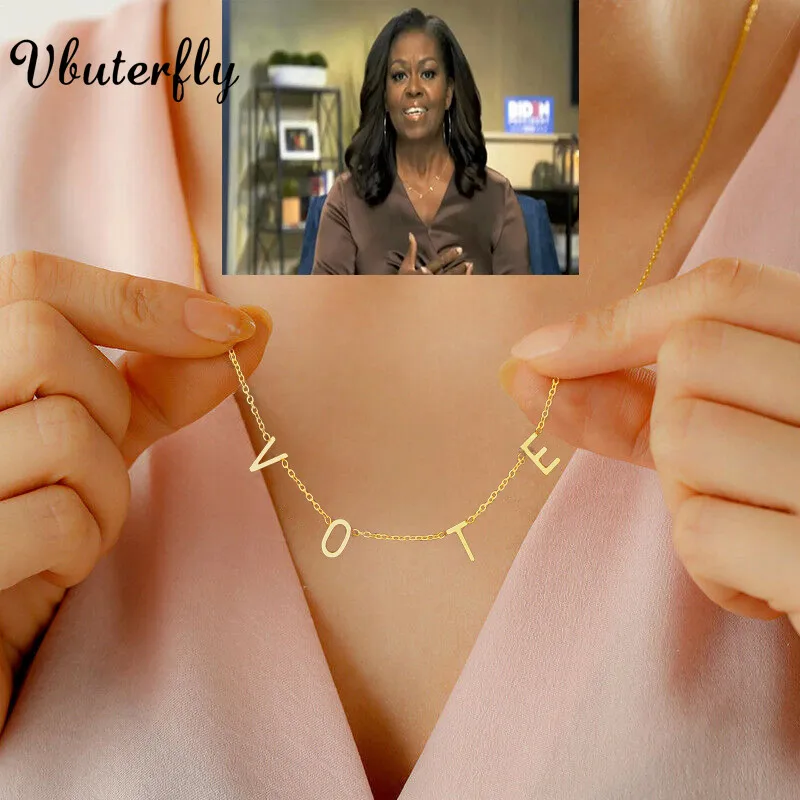 33/36/40/45 + 5 см Michelle Obama ожерелье из нержавеющей стали ювелирные изделия для женщин