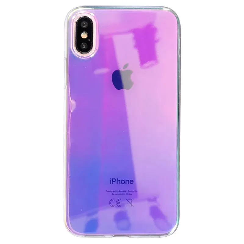 

Dreamy Gradient Laser Mirror Applicable iPhone X Phone Case iPhone X's max x r 8P 7 P/6 S fashion