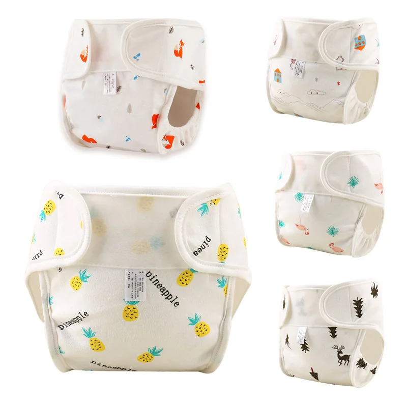 Cotton Baby Nappies Diaper Reusable Washable Cloth Diapers Nappy Cover Waterproof Newborn Traning Panties Pocket | Мать и ребенок