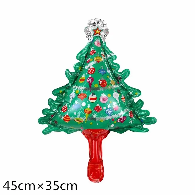 as picture 10pcs 10 шт Мини Рождественский новогодний фольгированный шар Снеговик Санта Клаус Рождественский воздушный шар в форме дерева веселый рождественский тематический вечерние воздушный шар - Цвет: as picture 10pcs