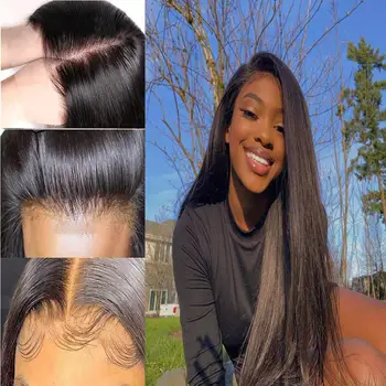 

Jet Black Wig Long PU Silk top wig Remy Silky Straight Middle Part Human Hair Wigs Daily Party Natural Hairline Cosplay Wig