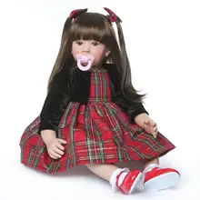 Фотосессия реборн модель для малышей Милая принцесса кукла с длинными волосами высокого класса подарок 60 см