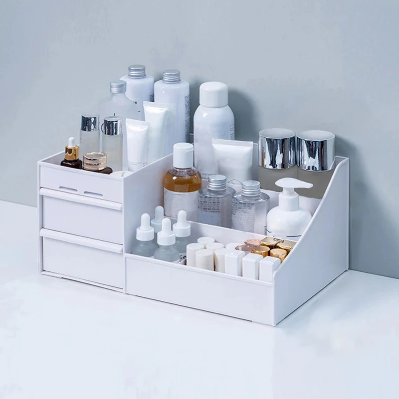 Large Capacity Cosmetic Storage Box Makeup Desktop Jewelry Nail Polish Lipstick Rangement Container Desktop Drawer Organizer