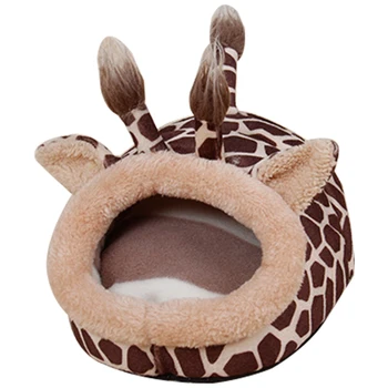 

Mini House Warm Habitat Chinchilla Cushion Cartoon Puppy Small Animals Hamster Nest Plush Hedgehog Dutch Pig Soft Pet Bed