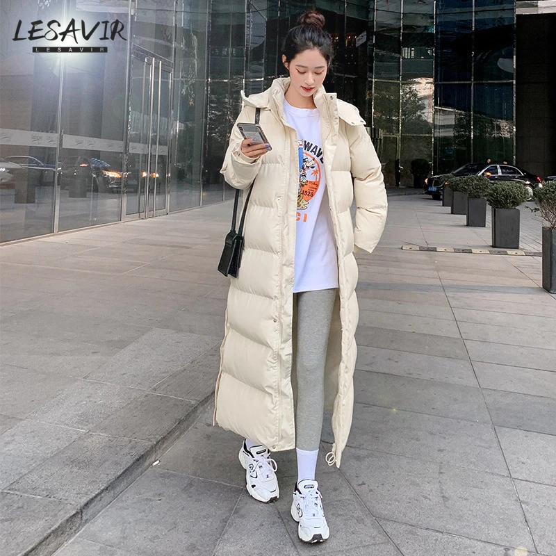 Super Long Cotton Padded Jacket 2020 Winter New Coat Women's Loose Thick Down Padded Jacket Over