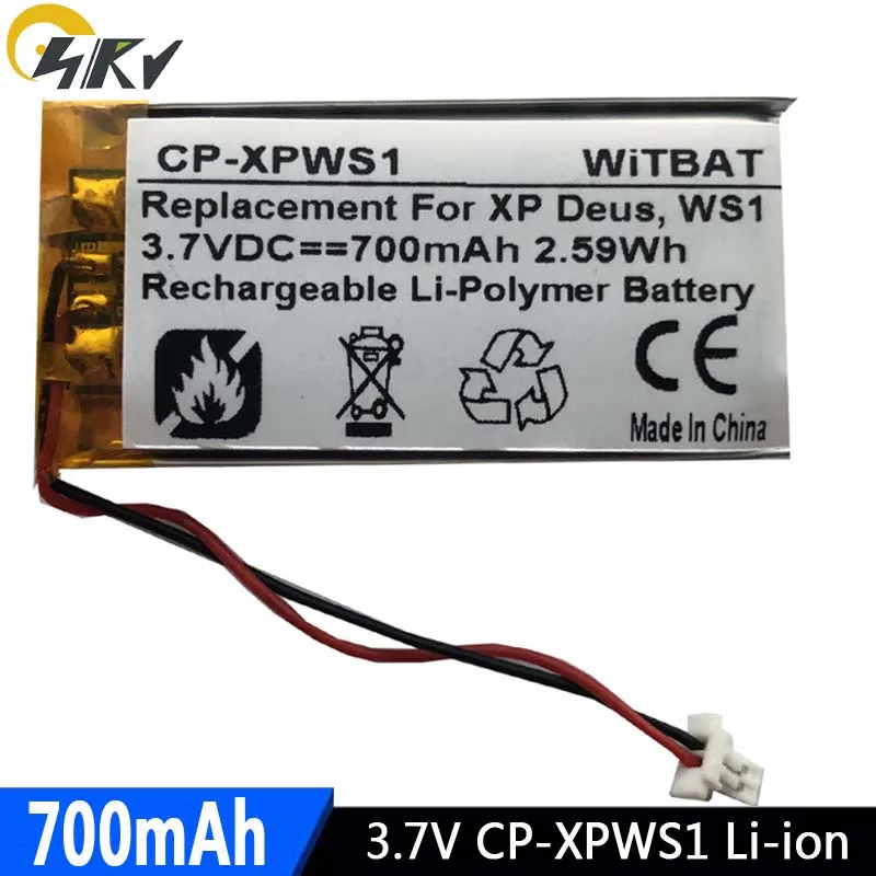 New 3.7V 700mAh Li-Polymer Battery Suitable for XP Deus WS1 metal detector battery Rechargeable Replacement | Электроника