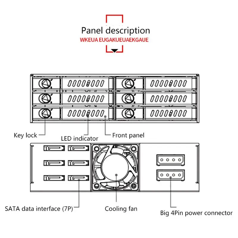 MR-6601 6 Bay жесткий диск корпус-Стойка Хранения данных для 2," SATA чехол для SSD, HDD