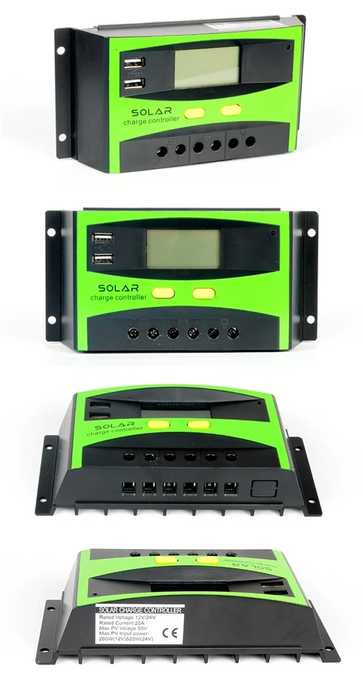 FUSHIDE PWM солнечный контроллер заряда 50A с ЖК дисплеем и автоматическим