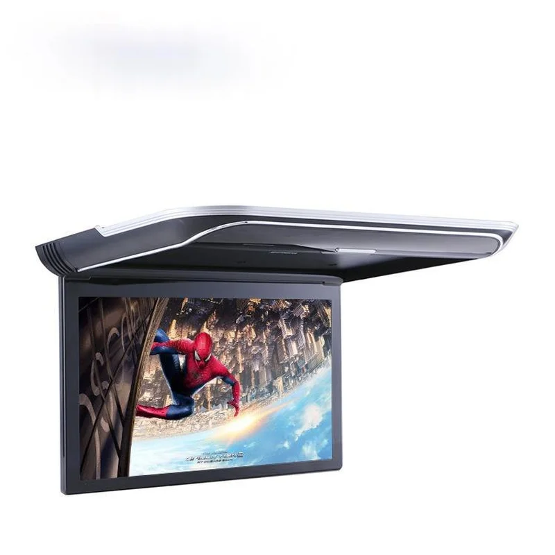 IPS Slim HD 15 6 '&#x271080P откидной монитор на крышу шины FM-передатчик Hi-Fi USB/HDMI 2 Видеовход