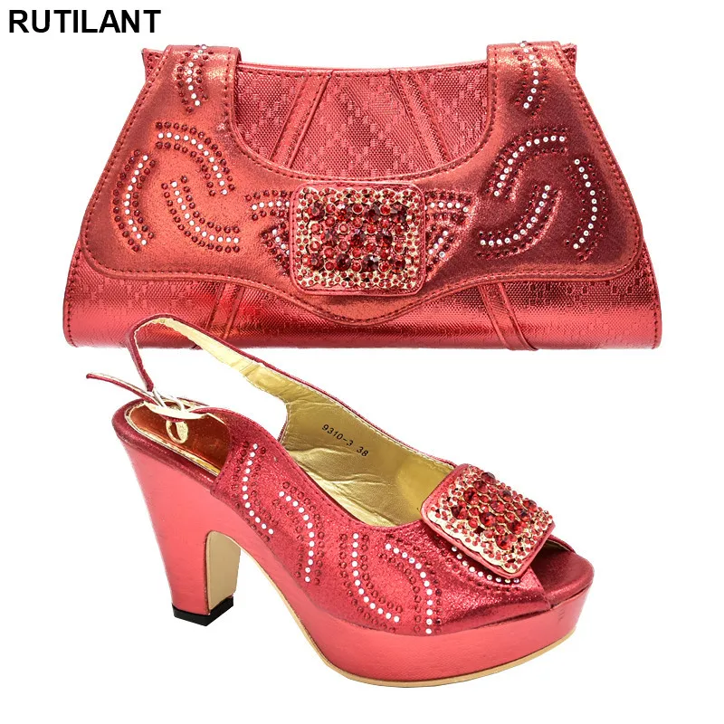 

African Matching Shoes and Bags Italian In Women Wedding Shoes Bride Cristal Crystal Wedding Shoe Bag and Shoe Woman Wedding