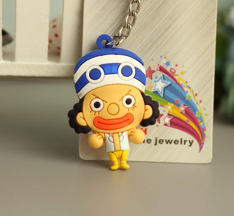 Аниме Одна деталь 3D брелок PVC Моделя с хорошим спросом key Finder кольца игрушки Луффи Зоро Sanji Nami Usopp v-ремень Робин Брук Фрэнки брелок милый кролик