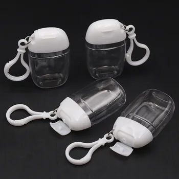 

1PCs 30ML Portable Empty Sanitizer Bottle Refillable Bottles with Hook Hand Sanitizer Containers Travel Liquid Containers