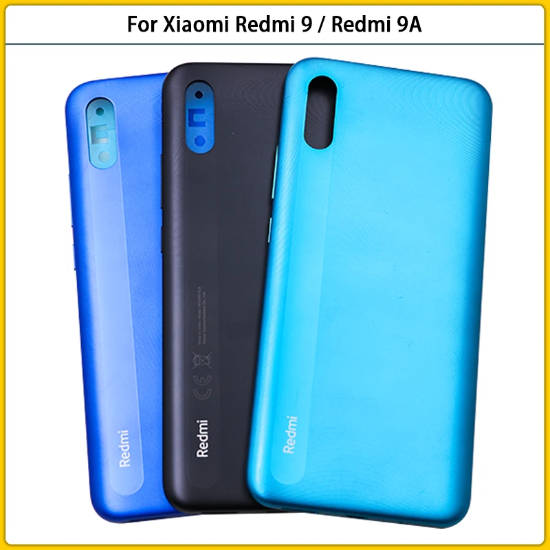 10PCS For Xiaomi Redmi 9 9A Plastic Battery Back Cover Rear Door Housing Case Side Buttons No NFC contacts Replace | Мобильные