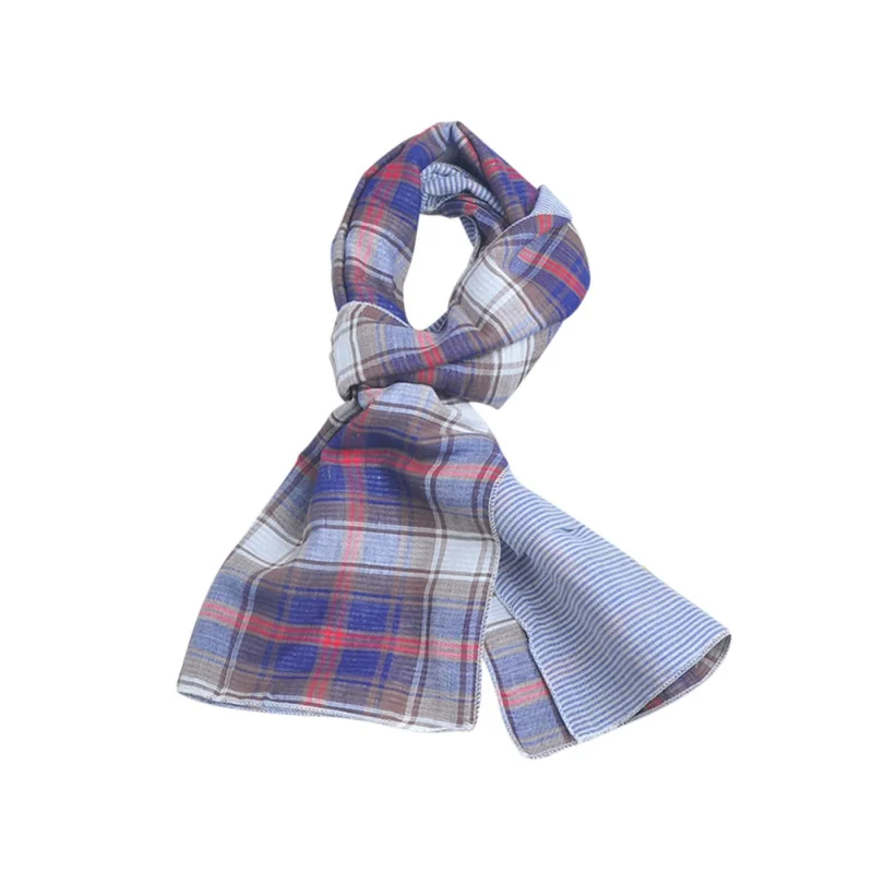Осенне-зимний Повседневный модный детский клетчатый шарф с принтом, Детский Теплый шейный платок, одежда для малышей, аксессуары - Цвет: A2