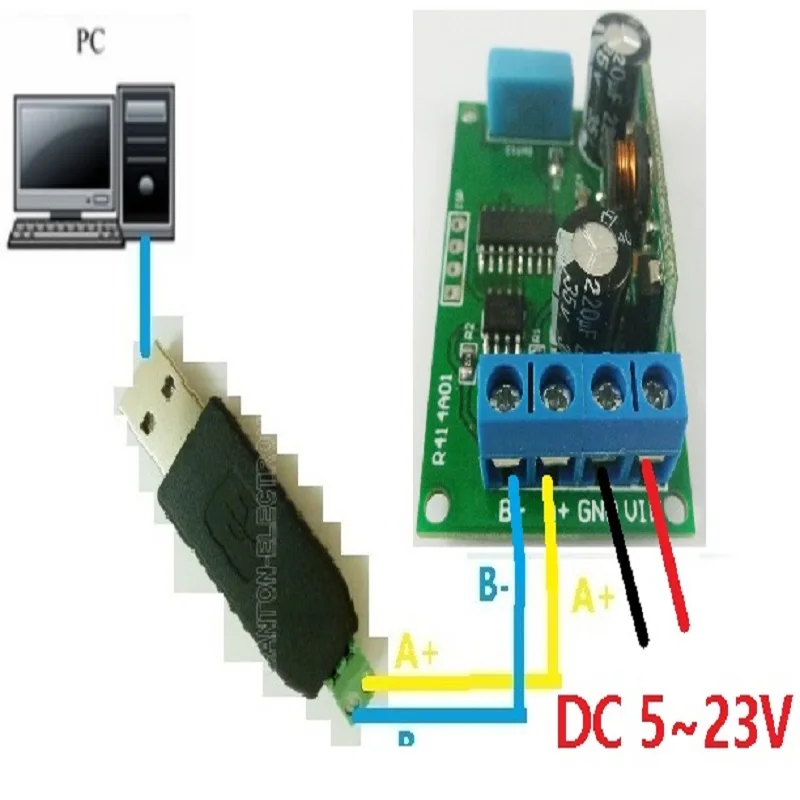 

R414A01 DC 5V-23V RS485 Modbus Rtu Temperature & humidity sensor Remote acquisition monitor replace DHT11 DHT22 DS18B20 PT100
