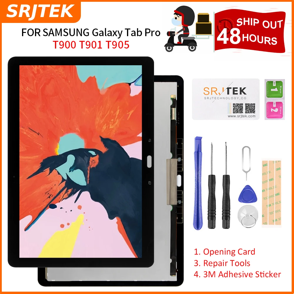 Srjtek 12.2&quot for Samsung Galaxy Tab Pro T900 SM-T900 T901 T905 LCD Display Matrix Touch Screen Digitizer Sensor Full Assembly |