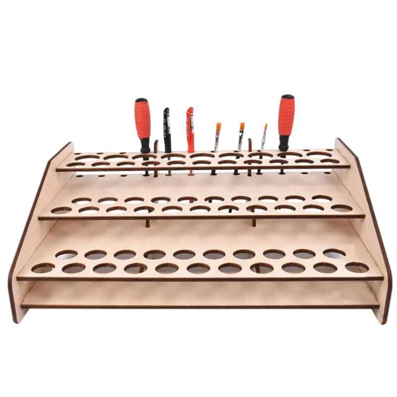 

Home Wooden Pigment Bottle Storage Organizer Paint Ink Brush Stand Rack Modular Holder Color Storage Rack