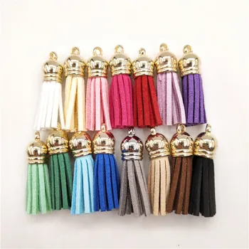 

20pcs/lot 38mm Vintage Leather Tassel For Keychain Cellphone Straps Jewelry Fiber Fringe Suede Tassel DIY Pendant Charms Finding
