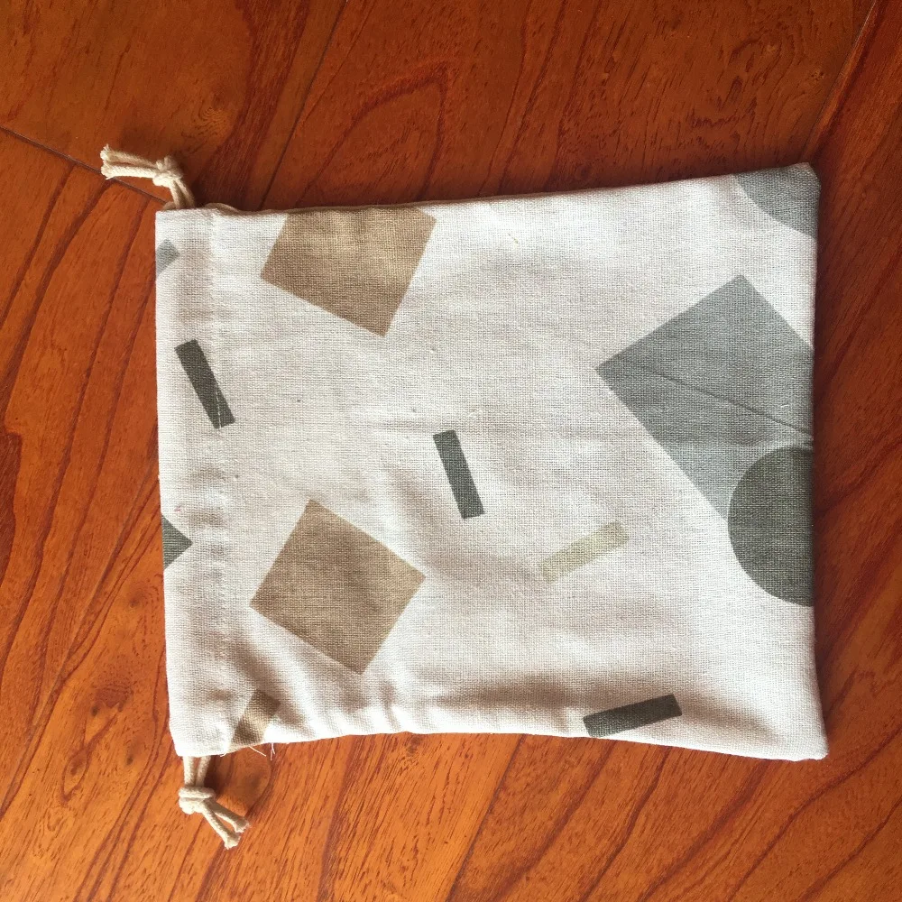 1 шт. хлопчатобумажная ткань, мешок со шнурком многоцелевой мешок вечерние подарочные сумки геометрический круг квадратный YI