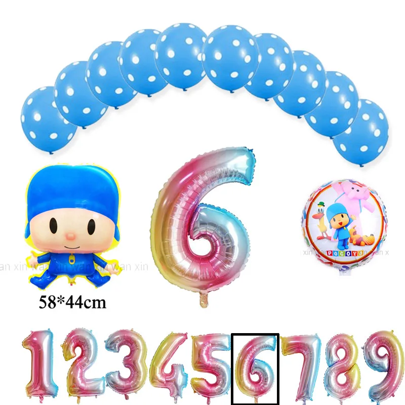 13pc set pocoyo 13 шт./лот) синий набор воздушных шаров на день рождения мультфильм круглый нерегулярные Pocoyo гелиевые шары латексные шары для pocoyo вечерние шары - Цвет: 13pc set pocoyo