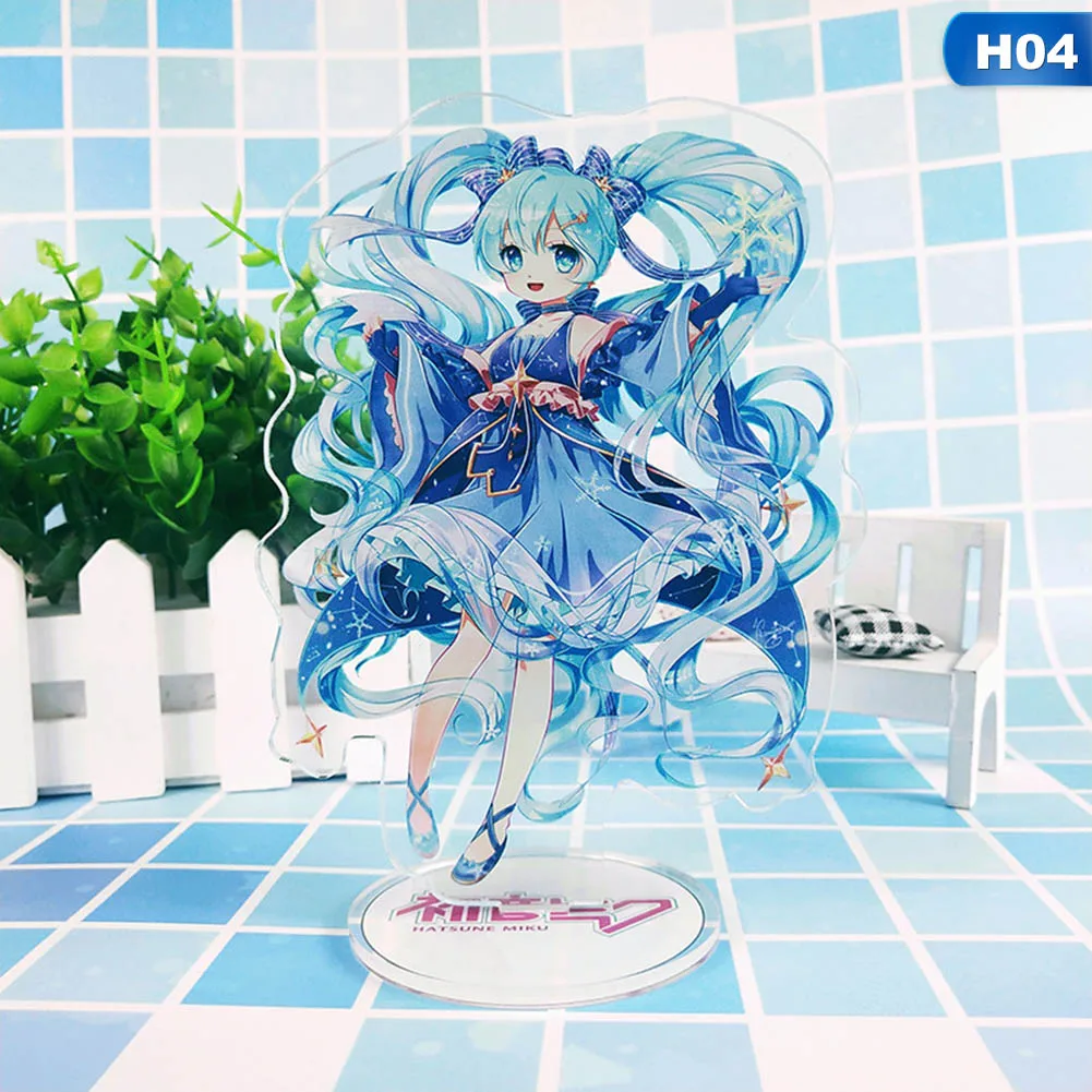 15 см Мультяшные Hatsune Miku аниме акриловые двухсторонние периферийные лицензирования настольные украшения милые девушки мини-модель куклы новинка