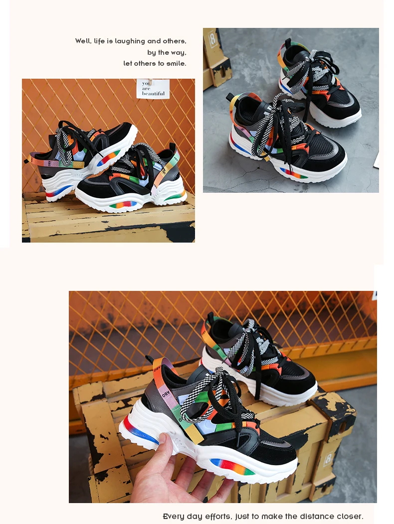 Weweya красивая обувь; женские разноцветные ABO кроссовки для бега; женские спортивные кроссовки на высоком каблуке; удобные кроссовки на двойной шнуровке; 41