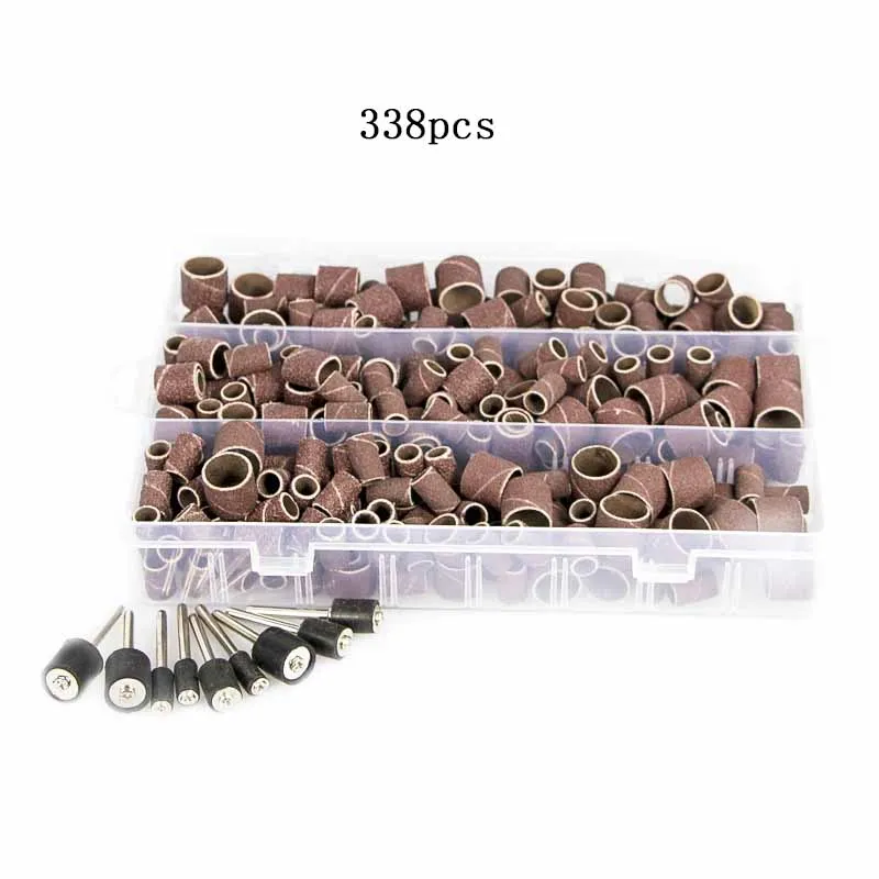 343pcs 338 шт./упак. воздушный шлифовальный круг металлическая шлифовальная насадка для ногтей выделенное шлифовальное кольцо Шлифовальная головка полированная шлифовальная бумага Круг - Цвет: 343pcs