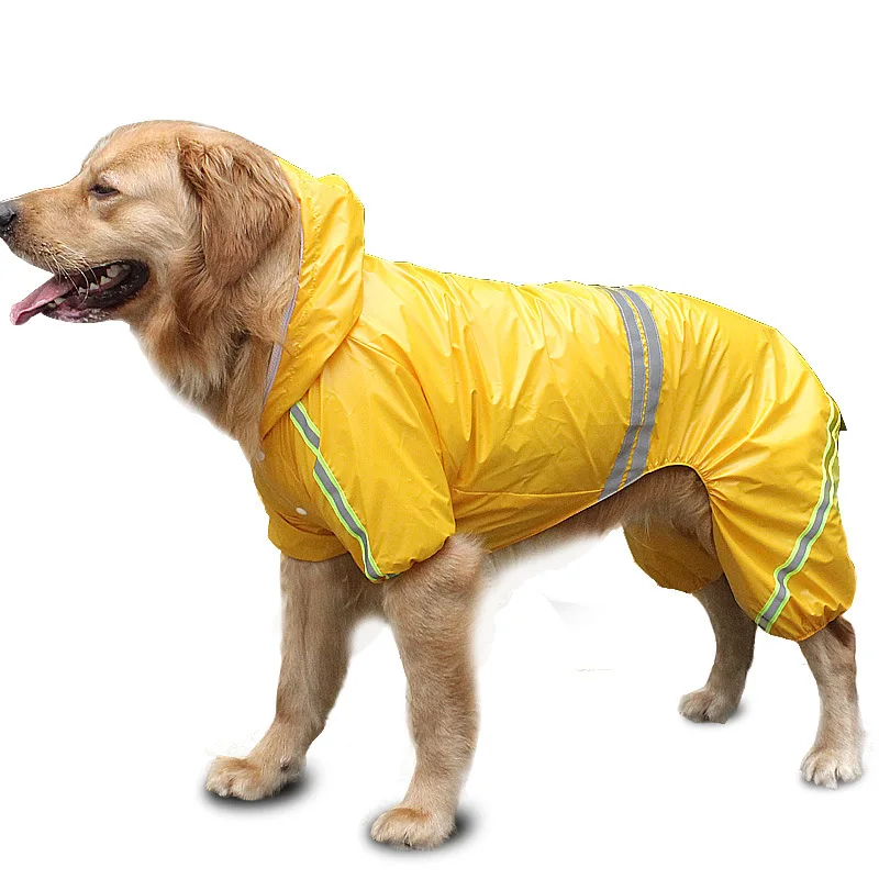 

Large Dog Raincoat Clothes Waterproof Rain Jumpsuit For Big Medium Small Dogs Golden Retriever Outdoor Pet Clothing Size S-5XL