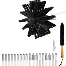 Dryer Vent Cleaner 16in 90 Degrees Flexible 9 Rods Dryer Duct Cleaning Kit Chimney Sweep Brush With Connector