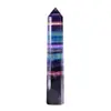 Natural Colorful Crystal tower Rainbow Fluorite Point Hexagonal Pyramid Quartz Wand Energy Ornament Diy Gift 1