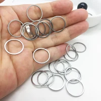 30Pcs/Lot Stainless Steel Small Collar Closed Charm for DIY Connection Keychain Toys Earrings Accessorie Jewelry Wholesale Items
