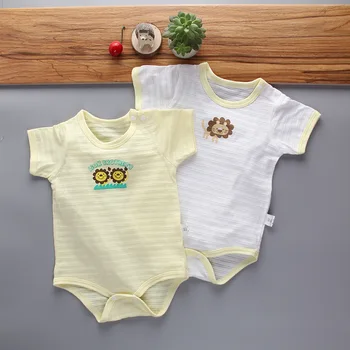 

2pcs Baby summer jumpsuit baby climbing suit printed short-sleeved one-piece cover dress baby girl clothes baby romper