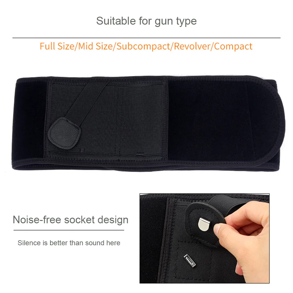 Tactical Belly Band Concealed Carry Gun Holster Right-hand Pistol Universal Invisible Elastic Waist Pistol Holster Girdle Belt 3