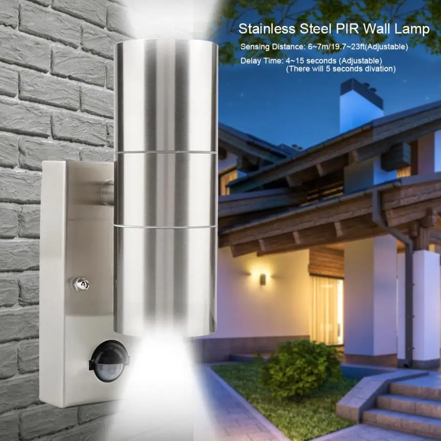 

LED Light 1Pc Up and Down PIR Wall Light Indoor Outdoor Home Garden Lawn Decor Lamp LED Bulbs Included