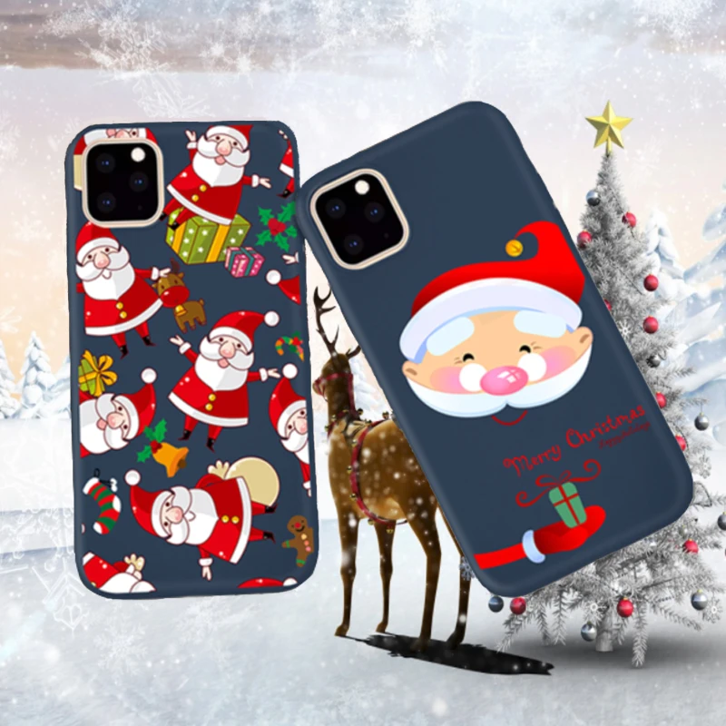 Christmas Cute Case For iPhone 11 pro max 7 Back Silicone Mobile Cool Cover 8 6 s plus xs xr x Capa Silikon Coque |