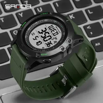 

SANDA Military Brand Men Sports Watch Alarm Clock LED Electronic Digital Watch Countdown Shockproof Waterproof Swimming Watch
