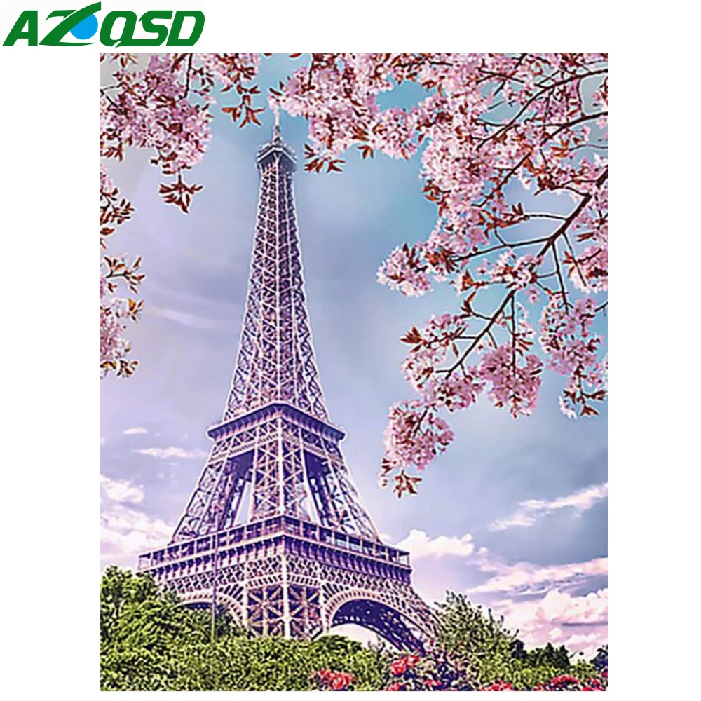 Алмазная 5D картина AZQSD сделай сам вышивка Парижская башня из страз мозаика бисера