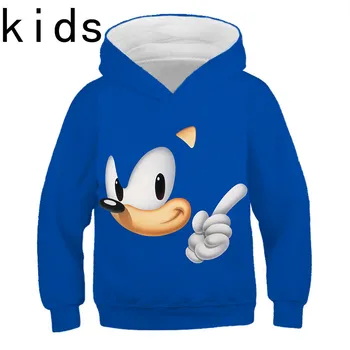 

Sonic 3D New Fashion pullover Hoodies Casual Long Sleeve Sweatshirt 3D boys/girls Clothes Parent-child thin style cartoon coat