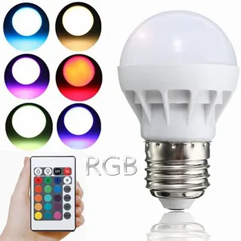 

E27 E14 B22 LED 16 Color Dimmable RGBW Changing RGB + White Magic Light desk Bulb AC85-265V Led Lamp 8W + Remote Control