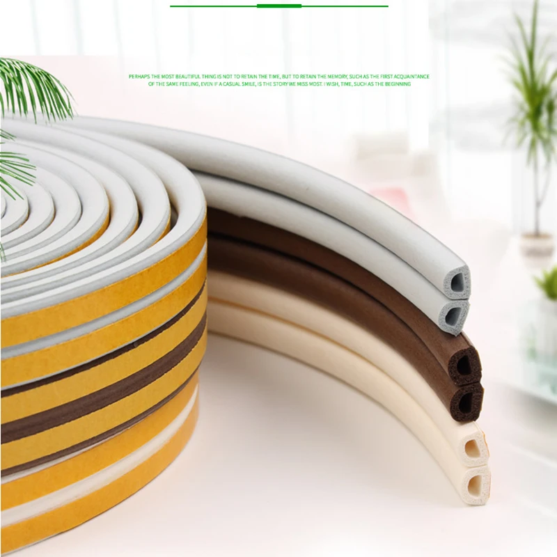 

10meters Self Adhesive Doors and for Windows Foam Seal Strip Soundproofing Collision Avoidance Dustproof Rubber Seal Collision