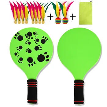 

Paddle Ball Game Set Office Parent-child Interactive Beach Battledore Indoor Outdoor Kids Adults Wooden Racket Garden Exercise