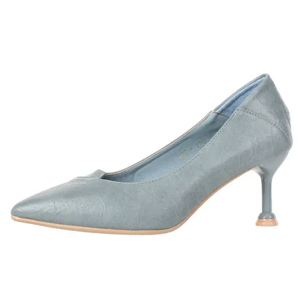 

Black professional stiletto pointed high heels female small with work shoes sexy soft leather cat with single shoes