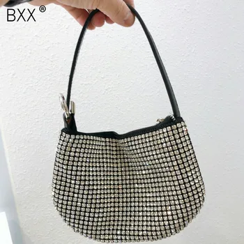 

[BXX] 2020 Women Diamonds Bag Rhinestone Shoulder Bags Ladies Purse Handbag Clutch Fashion Party Wedding Bag Birthday Gift HK286
