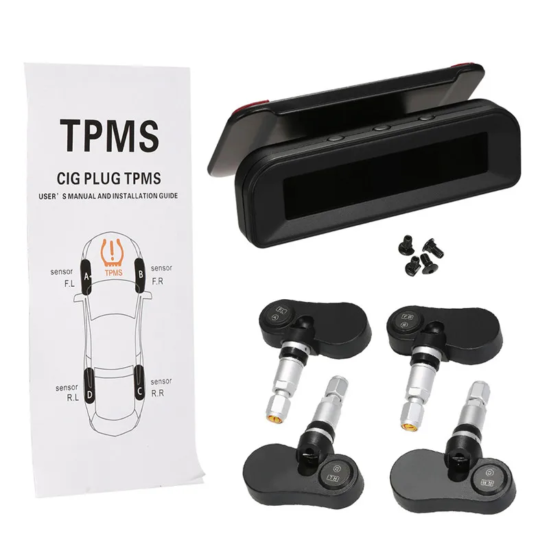 TPMS система контроля давления в шинах Новая беспроводная в реальном времени солнечная энергия жк-дисплей 4 внешних датчика функция сигнализации - Тип: Internal Sensors