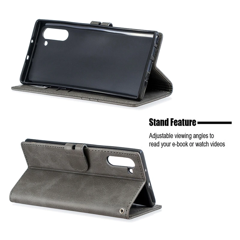 Phone Cases For Samsung Galaxy Note10+ Shockproof Money Card Slot Flip Covers Note 10 Note10 Plus Pro Kickstand Wallet Case Bag