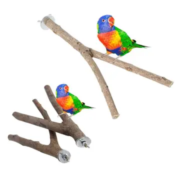 

1 PC 15/20 centimeters Parrot Raw Wooden Fork Tree Branch Stand Rack Toy Hamster Branch Birdhouse Cage Props PXPC