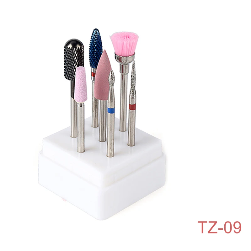 7Pcs Milling Cutter For Manicure Ceramic Mill Manicure Machine Set Cutter For Pedicure Electric Nail Files Nail Drill Bit - Цвет: TZ09