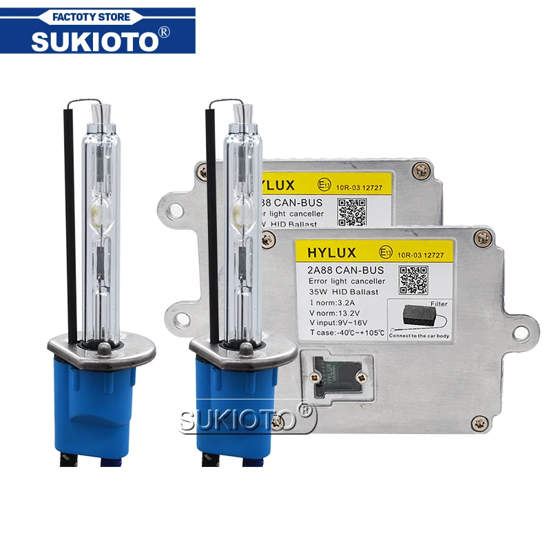 SUKIOTO 35W Hylux HID Xenon Kit 12V Car Light 2A88 Canbus Ballast 5500K H1 H7 H11 9005 9006 9012 D2H Fast Bright Xenon HID Bulb