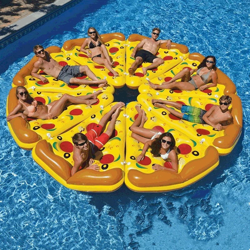 Spot-pizza-floating-row-mount-adult-swimming-ring-floating-bed-recliner-inflatable-water-supplies-life-buoy